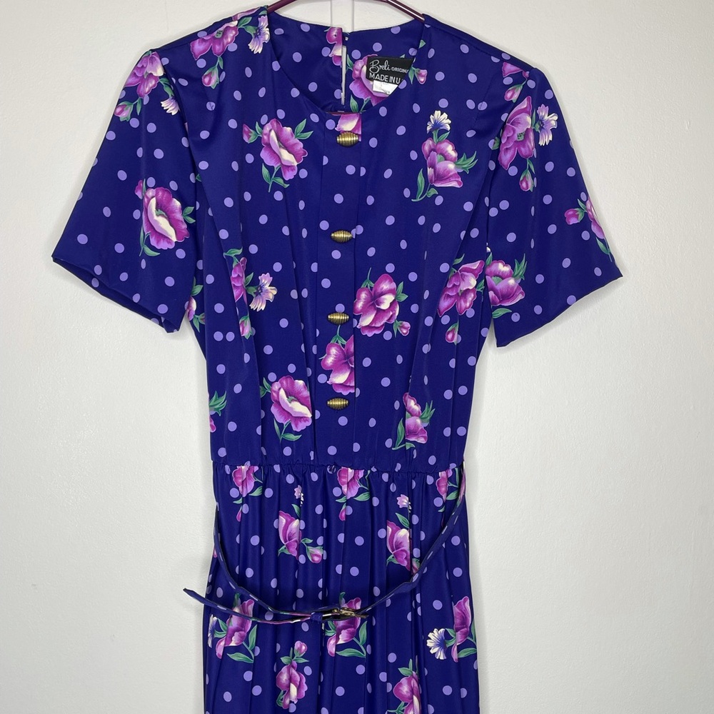 Vintage Breli Originals Floral Belted Dress
